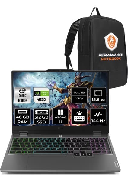 Lenovo LOQ i7 13650HX RTX 4050 Gaming Laptop 48GB RAM 512GB Fiyatı