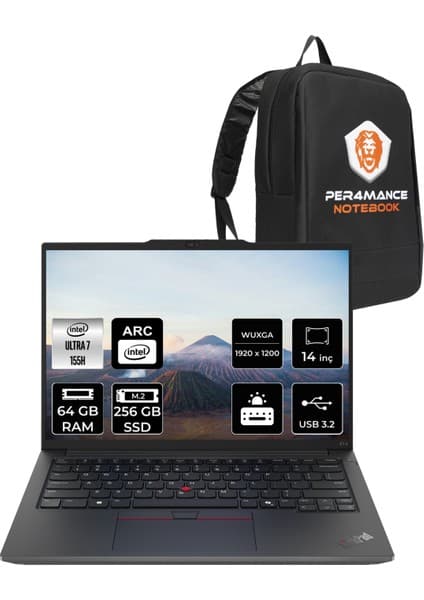 Lenovo Thinkpad E14 Gen 6 Core Ultra 7 155H Notebook 64GB Fiyatı
