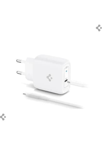 Spigen 45W USB-C Hızlı Şarj Aleti + Örgü Kablo PPS 2.0 Super Hızlı Şarj GaN Pro Isı Düşürücü Güç Adaptörü Akım Koruma iPhone & Android & iPad & MacBook Type-C Beyaz - ACH02589 (Spigen TR Garantili)
