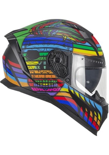 Cgm 311X Blast Skull Kapalı Motosiklet Kaskı Gökkuşağı