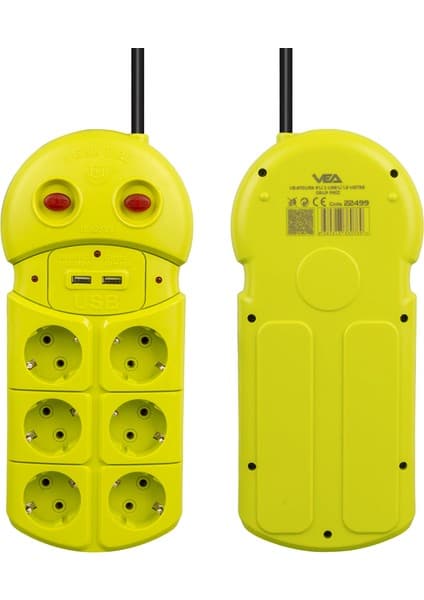 Vea VE-970USB 6'Lı 2 USB'li 1.5 Metre Grup