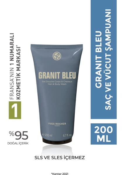 Yves Rocher Saç ve Vücut Şampuanı-Granit Bleu-