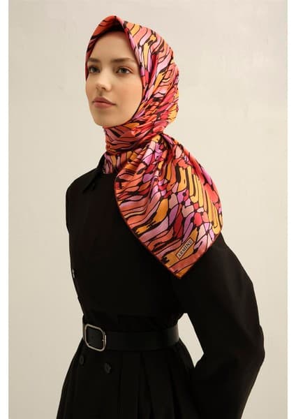 Armine Soyut Desenli Saf İpek Sura Eşarp 9335D