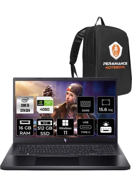 Acer Nitro V 15 i9 13900H RTX 4060 Gaming Laptop 16GB RAM Fiyatı