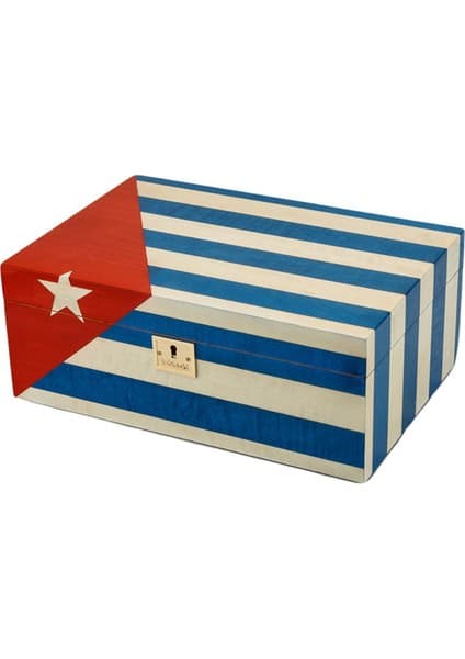 Lubinski Cedar Puro Kutusu Humidor Cuba Flag