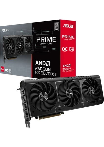 ASUS PRIME-RX9070XT-O16G-AMD-RADEON-RX 9070 XT-16GB GDDR6-256bit--OC-HDMI-3xDP-EKRAN