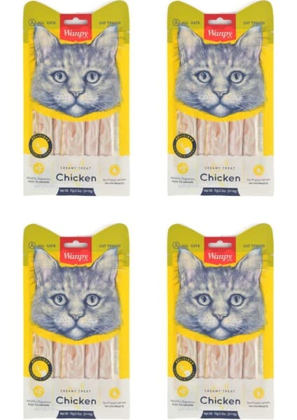 Wanpy Digiworld Tavuklu 5X14 gr Sıvı Kedi Ödülü x 4