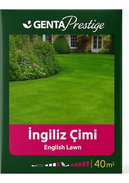 Genta Prestige Ingiliz Çimi | 40 M² | Yoğun Dokulu Estetik Çim Tohumu | English