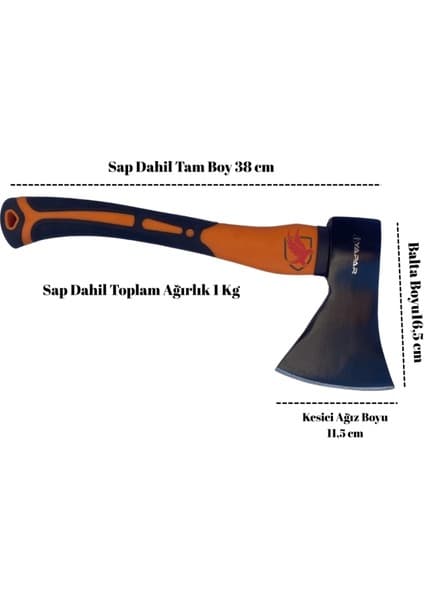 Yapar Fiber Saplı Dövme Çelik Kamp Baltası Y. 800