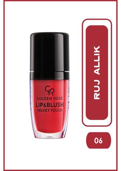 Golden Rose Lip & Blush Velvet Touch No: 06 Real Red - Ruj & Allık -