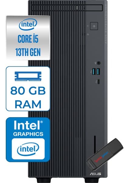 Asus Expertcenter P500MV Intel Core I5-13420H 80GB Ddr5 512GB SSD Freedos Minitower Masaüstü