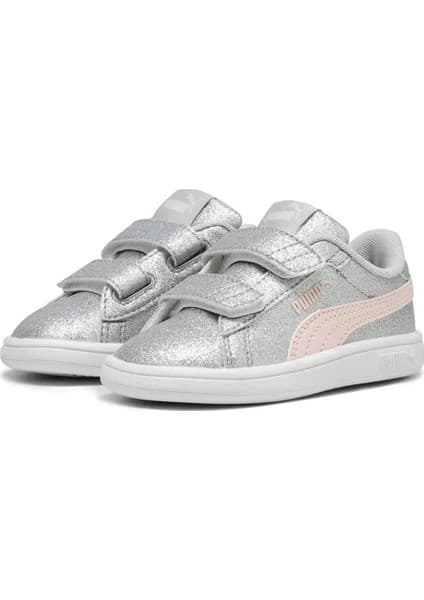 Puma Smash 3.0 Glitz Glam GRI Kız Çocuk