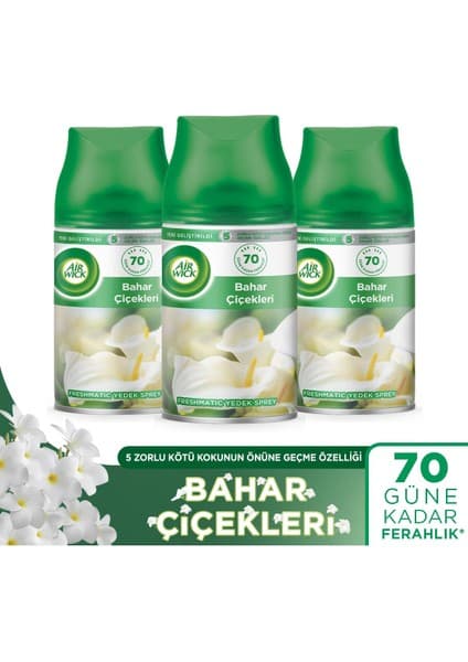 Air Wick Oda Kokusu Freshmatik, Otomatik Sprey Makine Yedek Bahar Çiçekleri 3X250