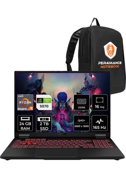 Asus Tuf Gaming A16 Ryzen 9 8940HX RTX 5070 8GB Gaming Fiyatı