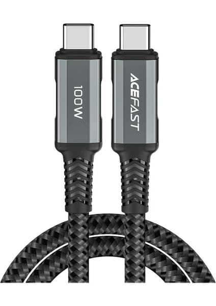 Acefast USB-C to USB-C 2 Metre Kablo 5A -100W Güç PPS 2.0 - Super Hızlı Şarj - Apple Uyumlu Type-C Şarj Data Kablosu - C4-03 (Acefast Türkiye Garantili)