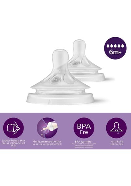 Philips Avent Doğal Tepkili Natural Response 2li Biberon Emziği 5no 6