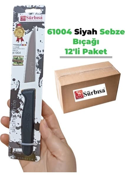 Sürbisa 61004 Sebze Bıçağı Siyah 1 Koli (12