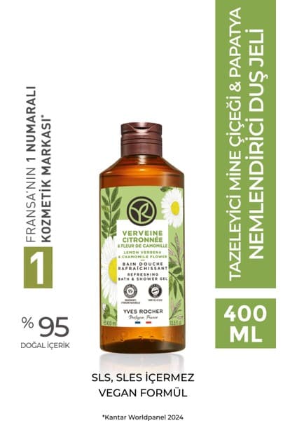 Yves Rocher Duş Jeli - Nemlendirici Tazeleyici Mine Çiçeği Papatya-SLS,SLES