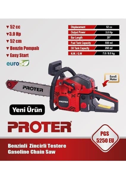 Proter Pgs 5250 Eu Benzinli Motorlu