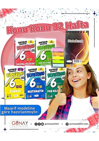 Günay Yayınları 6.sınıf Bumerang 5'li Deneme Set-Yeni Müfredat Yeni