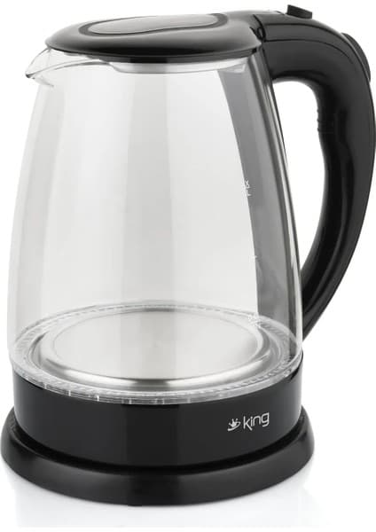 King KSI1001 Alice 1.8 Lt Işıklı Cam Kettle Su