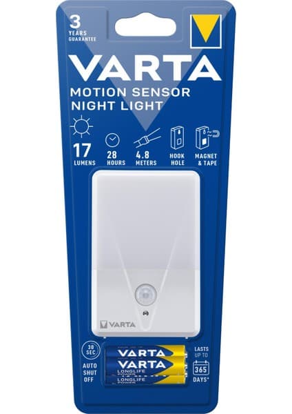Varta Hareket Sensörlü Gece Aydınlatması Tekli Paket 3 Adet AAA İnce Kalem Pil