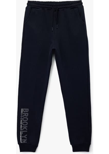 Beli Lastikli Baskı Detaylı Cepli Jogger Eşofman