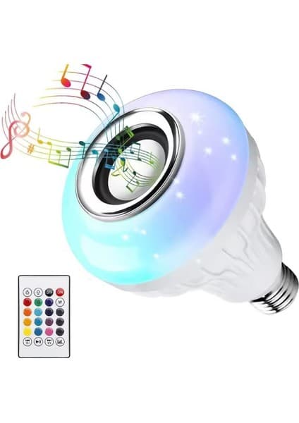 Ledx Al-Spkr Kumandalı Bluetooth Hoparlör Ampul 500 Lümen Rgb Ledli E27