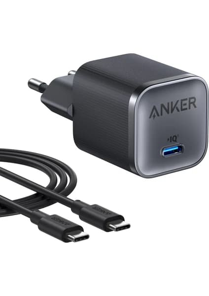 Anker Nano 45W USB-C Şarj Cihazı, 1.8 m Kablo Dahil, Siyah - B2692