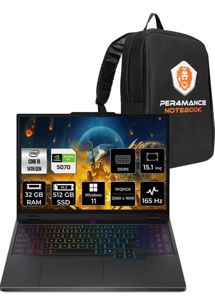 Lenovo Legion 5 i9 14900HX RTX 5070 8GB Gaming Laptop 32GB Fiyatı