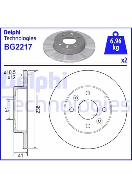 Delphı BG2217 - Ön Fren Aynası R9-R11-R19 Clıo I 91 Clıo Iı 98 Megane I 96 Twıngo 96 Clıo Symbol 00