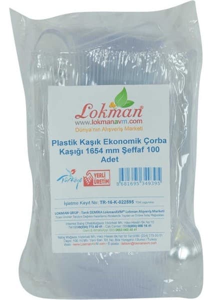 AyrStore Plastik Kaşık Ekonomik Çorba Kaşığı 1654 mm Şeffaf 100 Adet 1