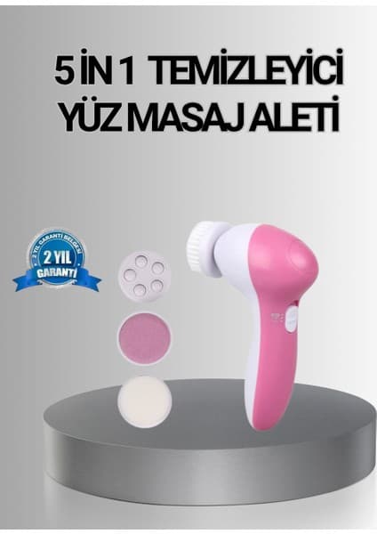 Ucuz Tekno 5 Başlıklı Yüz Masaj Aleti – Cilt Temizleme, Fiyatı