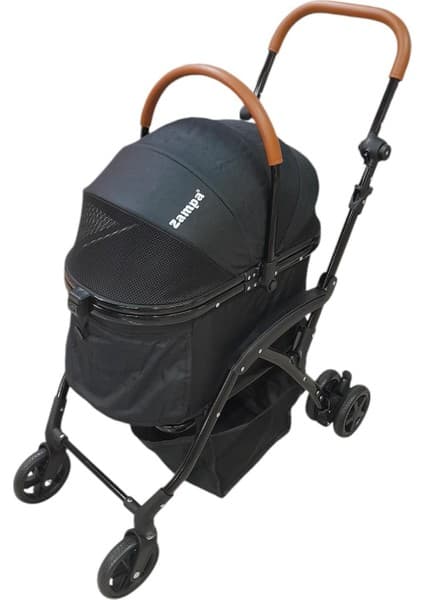 Zampa Orbit BL01T-B Siyah Kedi Köpek Arabası - Katlanabilir, Hafif, Fileli