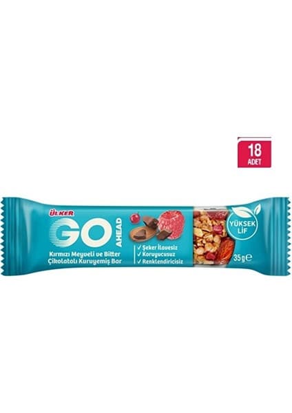 Ülker Go Ahead Kırmızı Meyveli Kuruyemiş Bar 35 gr x