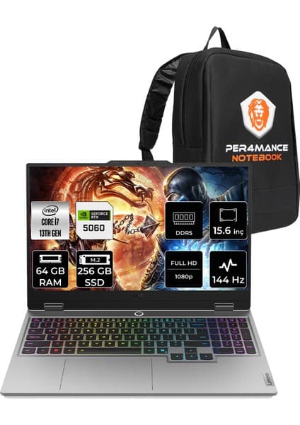 Lenovo Loq i7 13700HX RTX 5060 8GB Gaming Laptop 64GB RAM Fiyatı