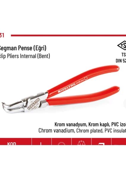 İzeltaş Iç Segman Pensi Yaysız Eğri