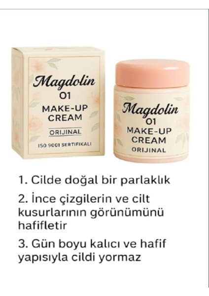 Magdolin 2 Adet Chale Make-Up Cream 23 gr 01 01 Cilt Kusurlarını Onarıcı+Kapatıcı Tek
