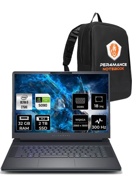 Dell Alienware 18 Area-51 Core Ultra 9 275HX RTX 5090 24GB Fiyatı