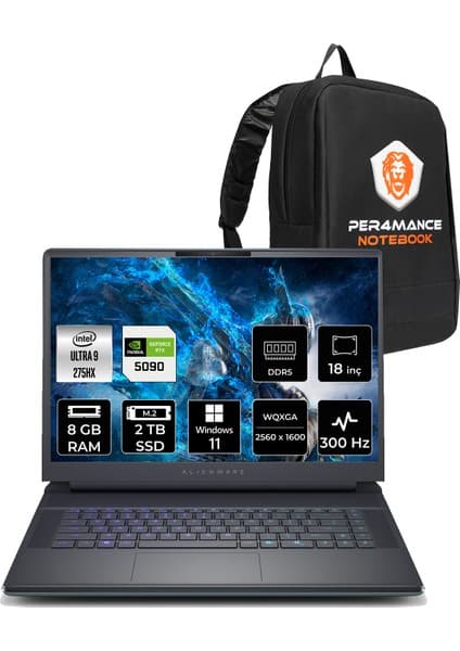 Dell Alienware 18 Area-51 Core Ultra 9 275HX RTX 5090 24GB Fiyatı