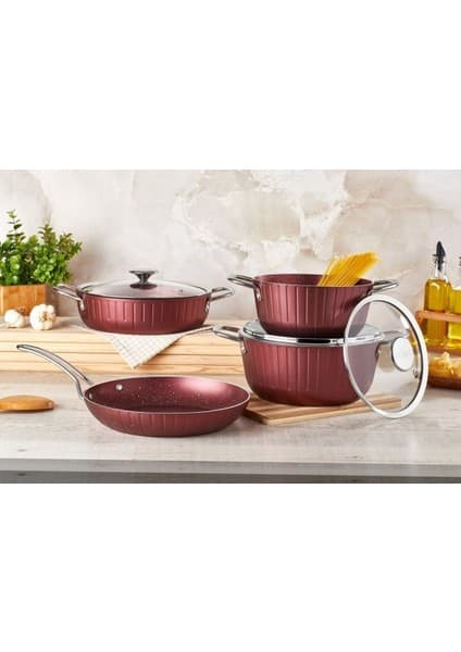 Remetta Granite Delüx 7 Parça Tencere Seti