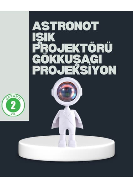 AyrStore Astronot Tasarımlı Gün Batımı Efektli Şarjlı LED