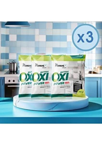 Homm Bitkisel Homm Oxi Power Mutfak 3 Adet Pas ve Kalıntı Giderici Bitkisel