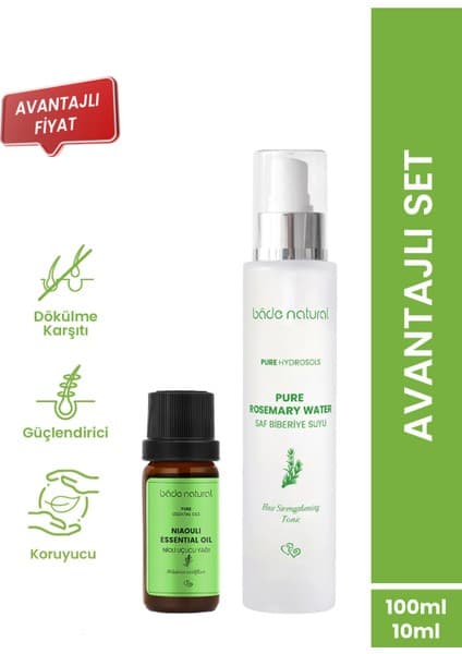 Bade Natural Biberiye Suyu Saç Toniği & Nioli Uçucu Yağı 100 ml Doğal Dökülme Karşıtı