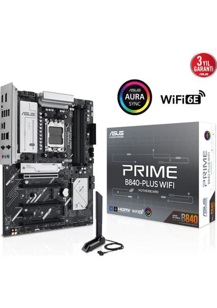 Asus Prıme B840-PLUS Wıfı 4xddr5 Dp/hdmı 3xm.2 Am5