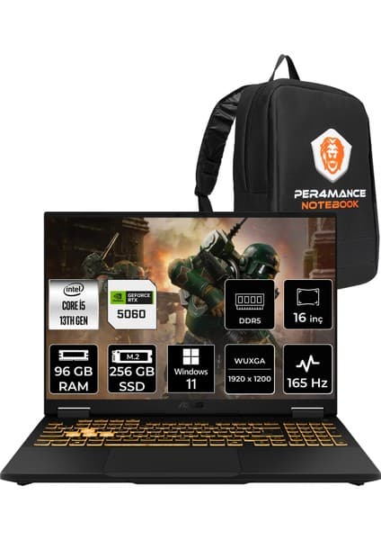 Asus Tuf Gaming F16 i5 13450HX RTX 5060 8GB Gaming Laptop Fiyatı