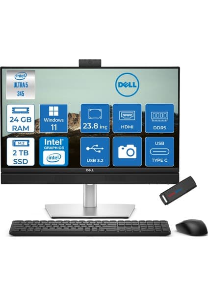 Dell Pro Plus All-In-One Intel Core Ultra 5 245 5.1ghz 24GB Ddr5 2tb SSD Intel Aı Boost Windows 11