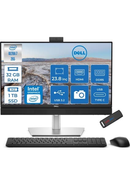 Dell Pro Plus All-In-One Intel Core Ultra 7 265 5.3ghz 32GB Ddr5 1tb SSD Intel Aı Boost Freedos