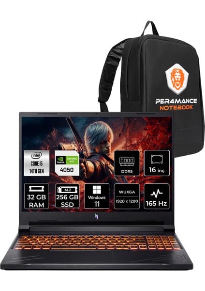 Acer Nitro V 16 i5 14450HX RTX 4050 Gaming Laptop 32GB RAM Fiyatı