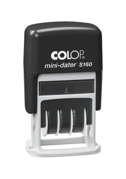 Colop S160 Mini Tarih Kaşe(Tr) Siyah Kasa Mavi Keçe Türkçe - Fiyatı